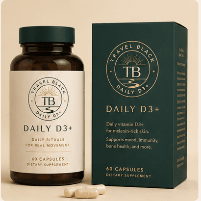 Travel Black Daily D3+ bottle and box